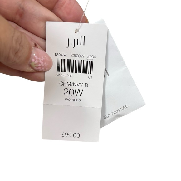 J.Jill Linen Pants Womens Plus Size White Blue Striped Straight Leg Size 20 NEW - Picture 7 of 12